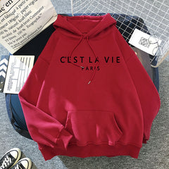 Sudaderas con capucha de mujer Sudadera con capucha de manga larga Estampado de letras 
