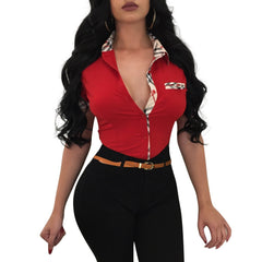 Printed shirt short sleeve long sleeve school girl dress shirt business casual women's shirt