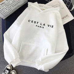 Sudaderas con capucha de mujer Sudadera con capucha de manga larga Estampado de letras 