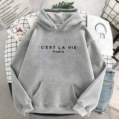 Sudaderas con capucha de mujer Sudadera con capucha de manga larga Estampado de letras 