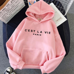 Sudaderas con capucha de mujer Sudadera con capucha de manga larga Estampado de letras 