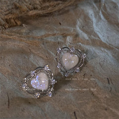 Aretes de corazón de melocotón