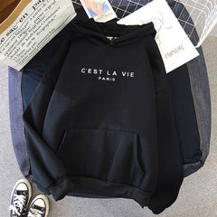Sudaderas con capucha de mujer Sudadera con capucha de manga larga Estampado de letras 