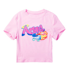 Angel Letter Printed Tees cute short sleeve