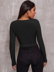 Top Women Retro Tight-Fitting Sexy Zipper Sweater Short Cardigan Long-Sleeved T-Shirt