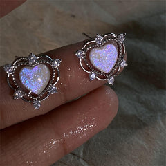 Aretes de corazón de melocotón