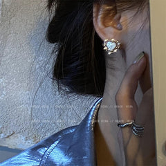 Aretes de corazón de melocotón