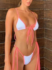 Conjunto de bikini sexy de triángulo de doble cara